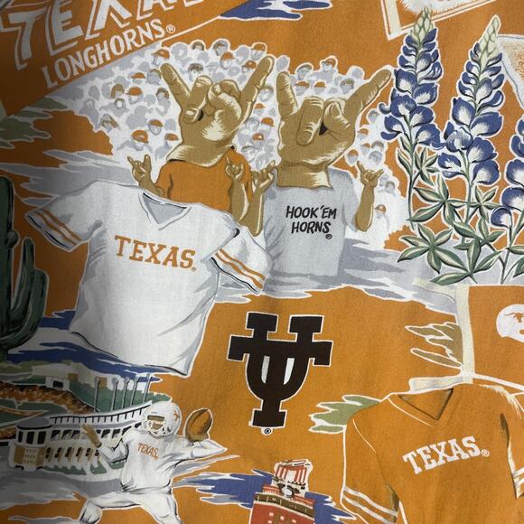 Vintage 90s Reyn Spooner UT Longhorns Shirt Men XL Orange NCAA Football Hawaiian - Picture 5 of 13